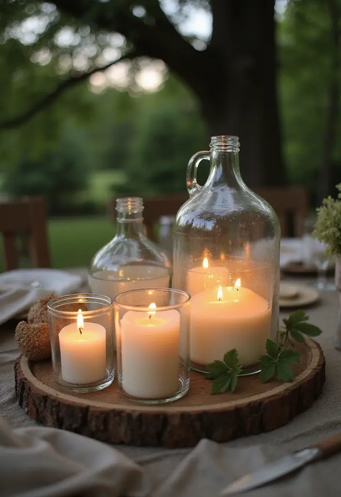 30 Wedding Decor Ideas Featuring Glass Jugs and Fairy Lights 31 30 Wedding Decor Ideas Featuring Glass Jugs and Fairy Lights - 11. Glass Jugs for Scented Candles
